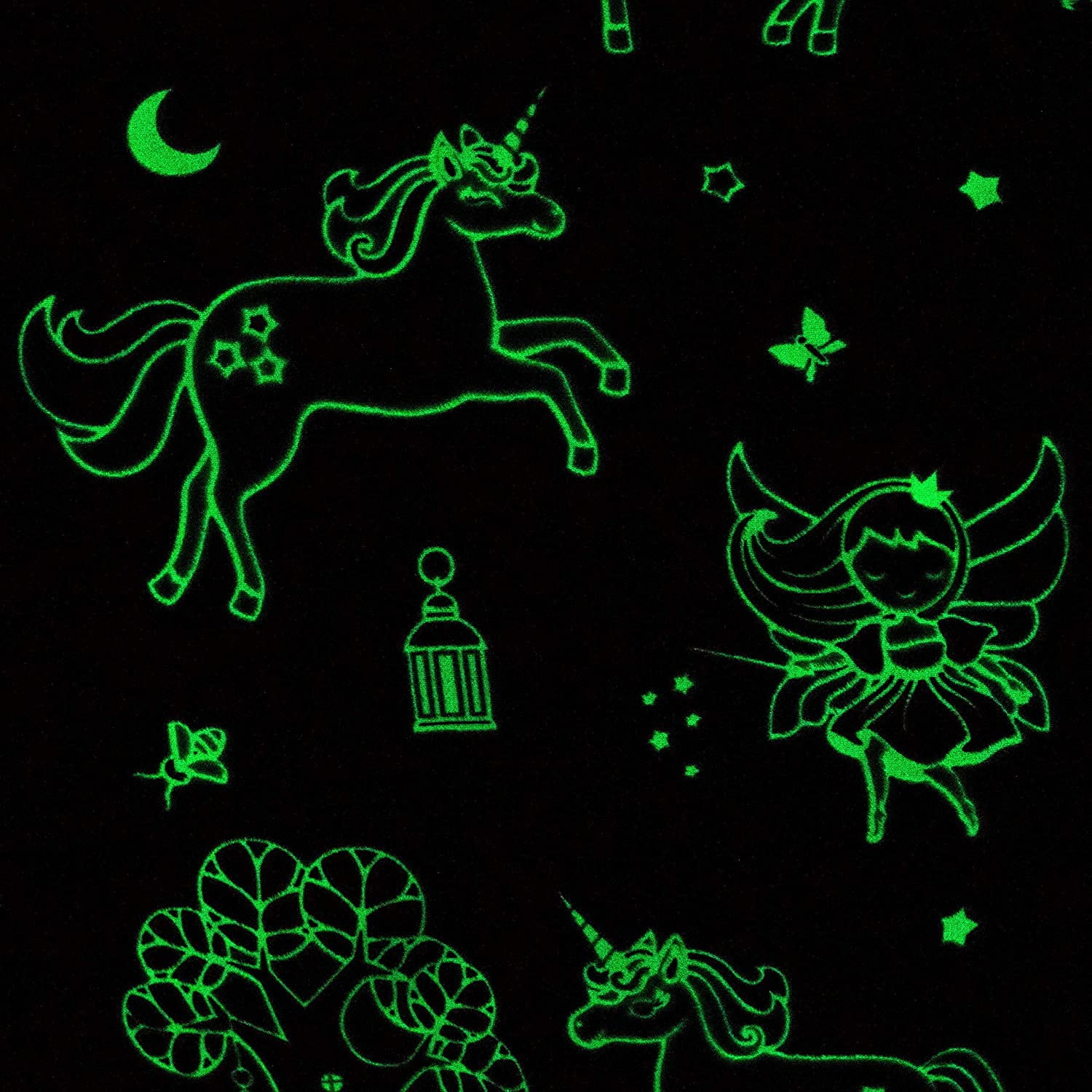 Glow in The Dark Unicorn Blanket for Girls – Soft Pink Fleece Throw. Great Christmas, Birthday, Baby, Toddler Unicorn Gifts! Premium Fuzzy Blanket with Fairy, Butterfly, Stars. Bright Long-Last Glow