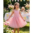 thumbnail image 4 of Girls Dress Pink Floral Lace Sleeveless Casual Daily Party Summer Picnic Vacation 10 Years, 4 of 7