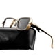 thumbnail image 2 of Gafas de sol para hombre, estilo retro, con borde grueso, con caja de metal, modernas gafas de sol con protección UV, 2 of 5