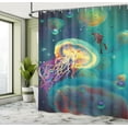 thumbnail image 5 of Ambesonne Sealife Shower Curtain, Submarine Jellyfish, 69"Wx84"L, Teal Purple, 5 of 5