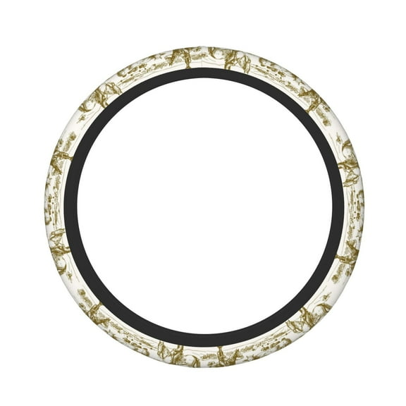 Bingfone Cattle Drive By Two Cowboys 1 Steering Wheel Cover - Universal 15 Inches Car Steering Wheel Covers Grip Auto Internal Accessories