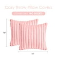 thumbnail image 6 of Holzlrgus Throw Pillow Covers Decorative Faux Fur Set of 2 16x16 Inch Pillow Covers, Soft Pink Plush Striped Pillowcases for Couch Sofa Bed Living Room, Fluffy Cute Home Boho Accent Fuzzy Decor, 6 of 6