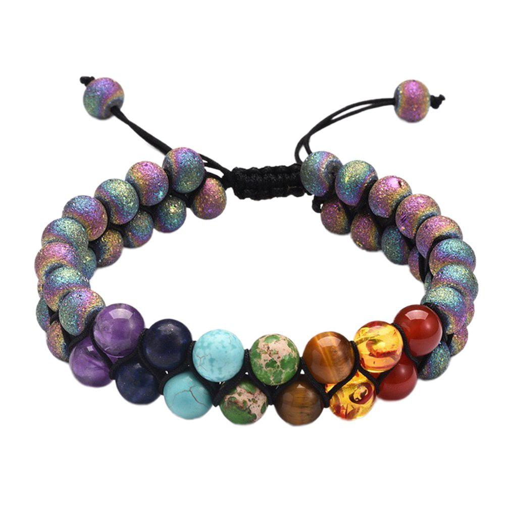 Stone Beads Bracelet Planet- Earth Natural Healing Stone for Yoga Chakra Lover Universe Bracelet