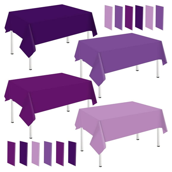 Mantel Whaline de plástico morado, 4 pulgadas, color morado degradado, 54 x 108 pulgadas