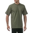 thumbnail image 4 of 5 Pack Pro Club Men's Heavyweight Short Sleeve Tee T-Shirt - Olive - XX-Large, 4 of 4
