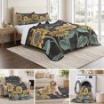 thumbnail image 6 of King Quilt Set 96''x106'', Summer Sunflowers Lightweight Bedspread Coverlet Set with 2 Pillow Shams, Farmhouse Cartoon Botanical Flowers Breathable All Season Quilt Bedding for Bedroom/Guest Room, 6 of 9