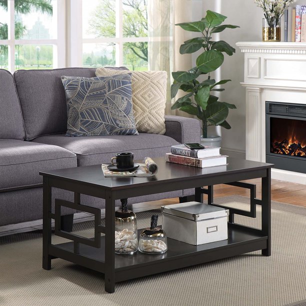 Convenience Concepts Town Square Coffee Table with Shelf, Espresso ...