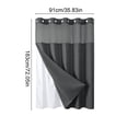 thumbnail image 3 of Waterproof Double Layer Shower Curtain, Waffle Weave Polyester Bath Curtain with Detachable Liner, Reinforced Grommet Top, Machine Washable, Standard Size for Bathtub and Shower Stall, 3 of 6