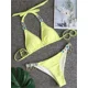 thumbnail image 1 of Bikini de lujo con diamantes de imitación para mujer, bañador Sexy de color naranja y amarillo, traje de baño con Tanga de realce, ropa de baño para playa, 2024, 1 of 5