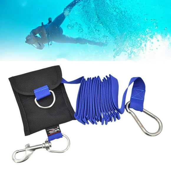Cuerda de compañero de buceo con otro buzo, cuerda de portátil, cordón de buceo para cámaras de deportes acuáticos, herramientas de paletas azul