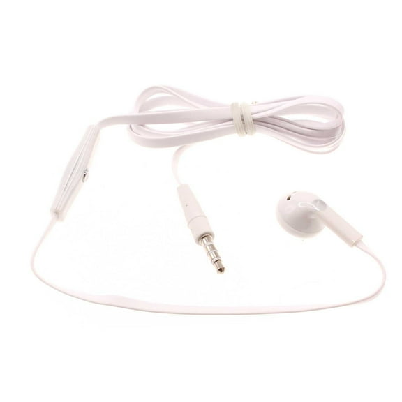 Wired Earphone Mono Headset for OnePlus Nord N20 5G Phone - Single Earbud 3.5mm Headphone Flat White for OnePlus Nord N20 5G