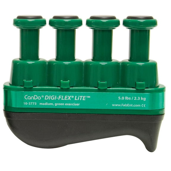 CanDo Digi-Flex Lite Green, Medium, Set of 10, Hand Strengtheners