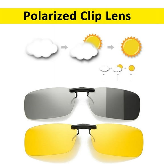 SagaSave Fashion Polarized Clip Lens on Sunglasses Prescription Glasses for Driving Travel Vacation Unisex