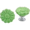 thumbnail image 5 of ABCISI 6PCS Vintage Floral Daisy Dresser Drawer Knobs, Ceramic Round Drawer Knobs, Elegant Cabinet Cupboard Door Hardware Pull Handles w/Screws, Green, 5 of 12