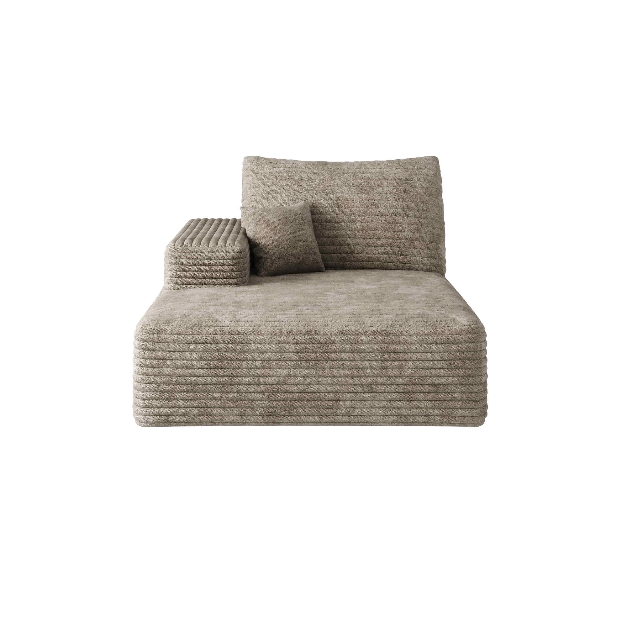 MAYEERTY Cloud Sectional Sofa, Plush Corduroy Modular Right Side Chaise, No Assembly Required，Camel