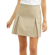 Real School Juniors' Pleat Front Scooter School Uniform Skirt