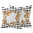 thumbnail image 2 of Pack of 2 Outdoor Pillow Covers 20x20 Inch Waterproof Black Plaid Thanksgiving Throw Pillow Covers,Decorative Couch Pillow Shams Protectors Fall Pumpkins Wreath Patio Pillowcases Cushion Covers, 2 of 8