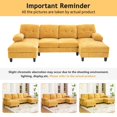 thumbnail image 3 of U-shaped Sectional Sofa,103.5" Chenille Upholstered Sofa Couch with Storage Pockets and Armrest Pillows for Living Room,Yellow, 3 of 7