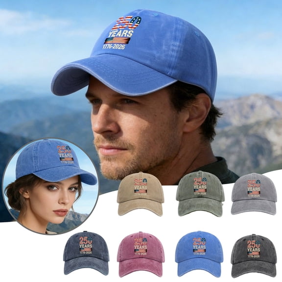 MuXiKeJi Clothes 250 Anniversary USA Hat, Embroidery 4th of July Patriotic Adjustable Baseball Cap for Men & Women Gifts