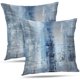 thumbnail image 1 of Cubierta de almohada de arte abstracto azul y gris, galería moderna D, 1 of 5