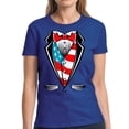 thumbnail image 1 of 4th of July Gift Women Shirt Tuxedo American Flag S M L XL 2XL 3XL Graphic Tee, 1 of 2