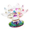 thumbnail image 4 of Elodie Crystal Glass Lotus Flower Tea Light Holder And Enlightenment in BuddisamA multi-colored, 4 of 8