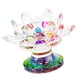 thumbnail image 4 of Portavelas de loto de cristal, candeliere, candeliere, portavelas, artesanía, decoración para multicolor Macarena Portavelas de cristal Lotus, 4 of 8
