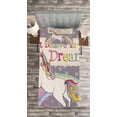 thumbnail image 3 of Ambesonne Feminine Quilted Bedspread Set 2 Pcs, Believe in Your Dreams Say, Twin Size, Beige and Lilac, 3 of 3