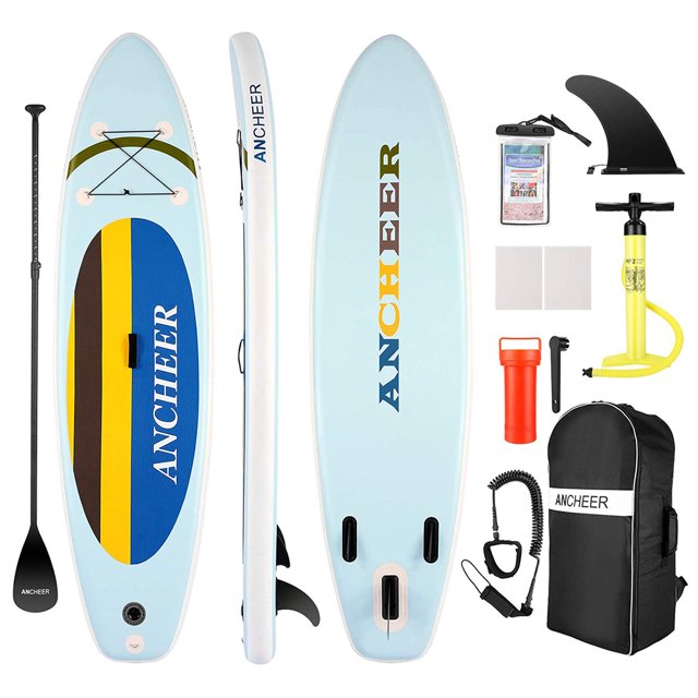 Ancheer Planche à Pagaie Gonflable avec Accessoires et Sac, Jaune