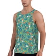 thumbnail image 2 of Gukieu Mushrooms and Flowers Print Men's Quick Dry Fitness Vest, Round Neck Sleeveless Fitness Bodybuilding Top-3X-Large, 2 of 7
