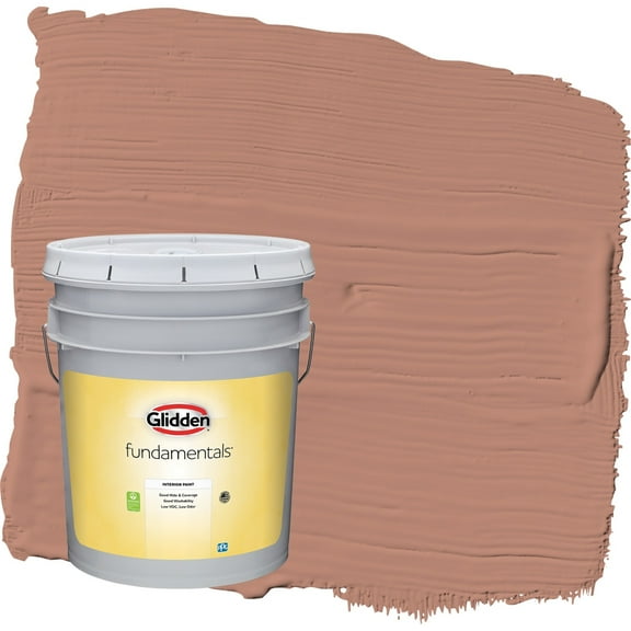 Glidden Fundamentals Big Cypress / Orange Semi-Gloss Interior Paint, 5 Gallon