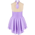 thumbnail image 3 of Jizyo Girls Sequins Ballet Figure Ice Skating Dress Kids Sleeveless Floral Printed Tutu Skirted Lavender 14, 3 of 6