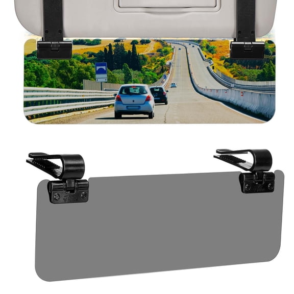 Hunlyman Sun Visor Extender for Cars, Universal Sun Blocker, Adjustable Visor Extension for Car Visor, Anti Glare Stray Light, Double-Clip