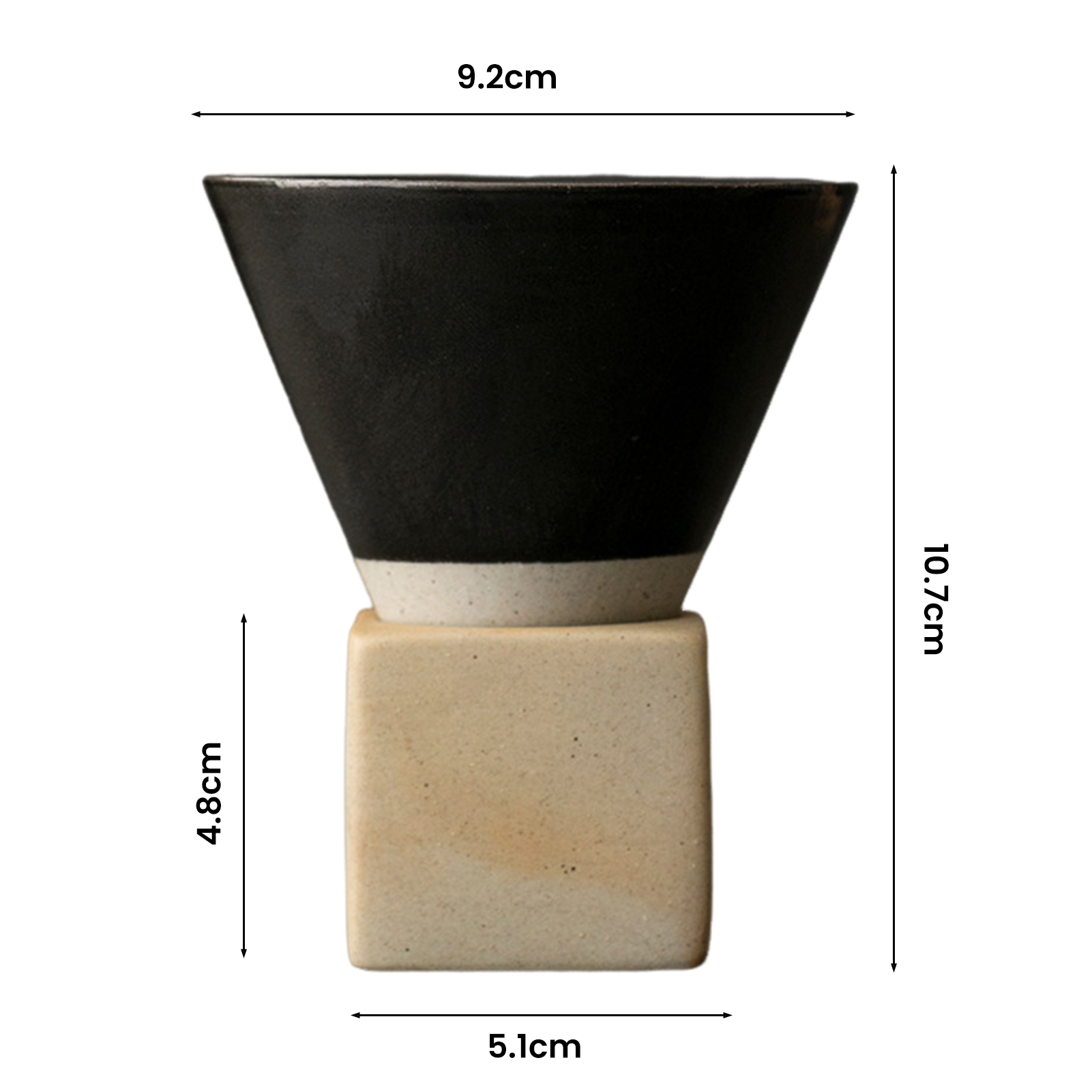 HomeLife 150ML Ceramic Funnel Coffee Cup with Base Heat-resistant Handmade Japanese Style Latte Cappuccino Tea Espresso Tapered Mug Birthday Gift