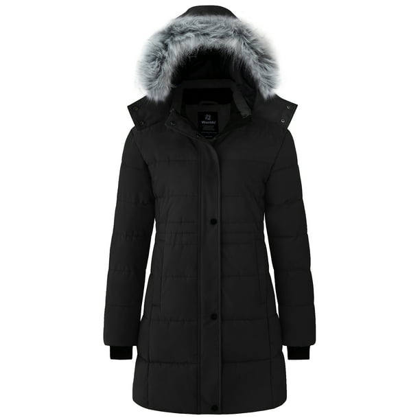 Wantdo Women's Plus Size Puffer Coat Hooded Winter Coats Outerwear ...