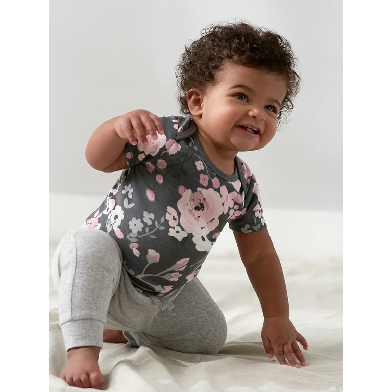 Adorable 6-Pack Short-Sleeve Bodysuits for Baby Girls