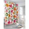 thumbnail image 3 of Shower Curtain Flower Leaf Shower Curtains for Bathroom, Waterproof Polyester Shower Curtain Set with Hooks, Extra Long 72" x 96" Watercolor Flower, 3 of 6