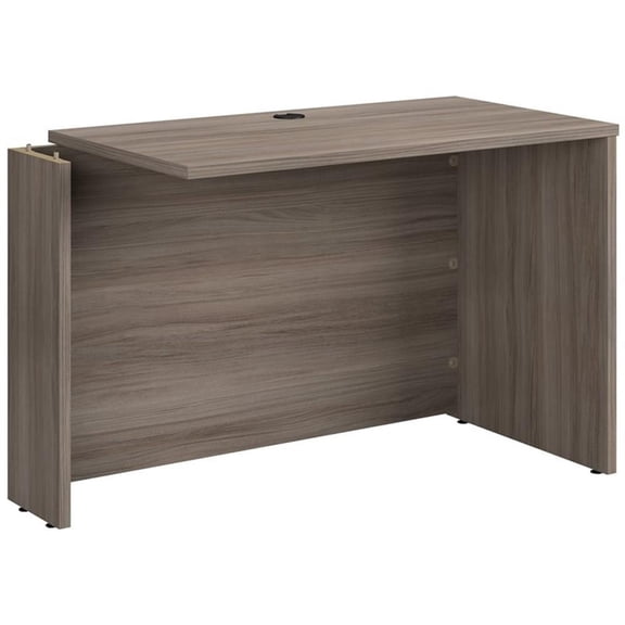 Pemberly Row 42" Engineered Wood Adjustable Desk L/R Return in Hudson Elm/Brown