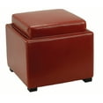 thumbnail image 2 of SAFAVIEH Bobbi Modern Glam Single Upholstered Tray Storage Ottoman, Red, 2 of 5