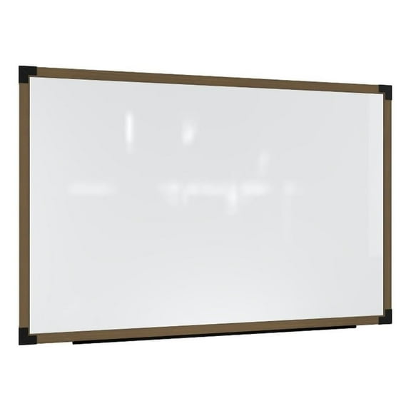 Ghent Prest Wall Whiteboard Magnetic Driftwood Oak Frame 4 x 8ft