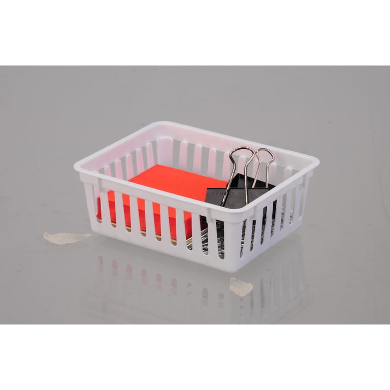 Mainstays Square Plastic Storage Organizer Trays, White, 18-Pack photo 8