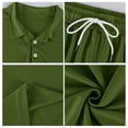 thumbnail image 5 of Men'S Breathable Collared Polo Shirt Short Sleeve And Elastic Waist Drawstring Shorts Set Casual Athletic Tracksuits For Summer Outdoor,Army Green,S, 5 of 7