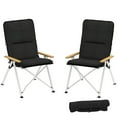 thumbnail image 1 of Outsunny Chaises de Camping Pliantes, Lot de 2, Fauteuils Inclinables d'Extérieur Rembourrés avec Sac de Transport, 1 of 10