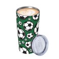 thumbnail image 3 of Vaso de acero inoxidable con tapa y diseño de dibujos animados de fútbol, taza térmica portátil de 20 oz para viaje, 3 of 7