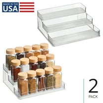 iDesign 3-Tier Spice Rack Organizer for Pantry or Counter - Seasoning and Spice Rack Organizer for Kitchen Cabinets - Made in USA