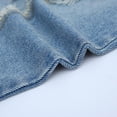 thumbnail image 6 of LYMAYTER Teens Girls Denim Skirt Midi Knee Length High Waist Slit Front Washed Jean Skirt Elastic Waist 5-14Y, 6 of 8