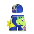 thumbnail image 1 of Short de Bain Sportif pour Enfants à Taille Élastique Imprimée, devant Plat, avec Ensemble de Bonnet de Bain Assorti, 1 of 3