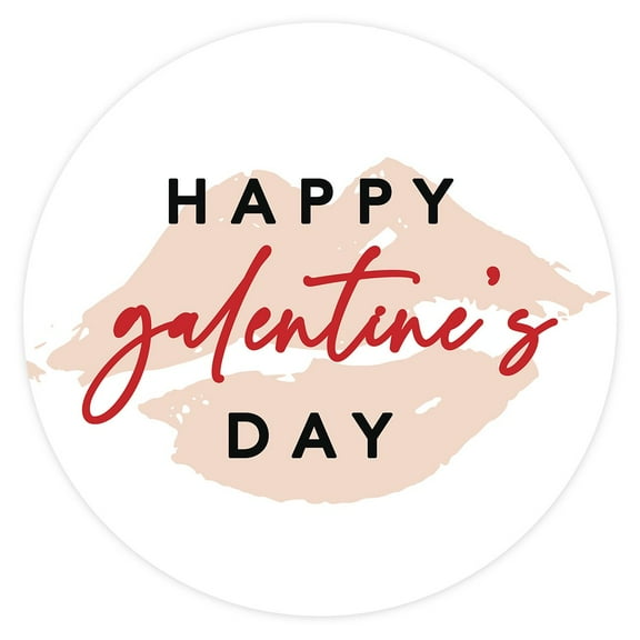 Galentine Gang Stickers, Happy Galentine's Day Lip Kiss Design, Party Favors, 40-Pack