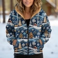 thumbnail image 2 of Women Lined Plush Sweat Jacket With Hood Autumn Winter Warm Hooded Jacket Loose Coat Pockets Large Sizes Hoodie Sweatshirt, 2 of 7