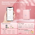 thumbnail image 3 of JADENS - Impresora de etiquetas portátil con Bluetooth y cinta adhesiva, color rosa claro, 3 of 5